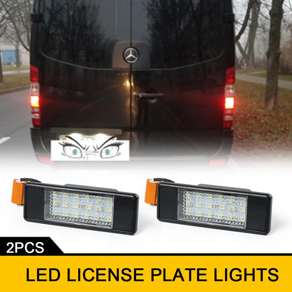 For Mercedes-Benz Vito Viano W639 Sprinter W906 LED Tail License Number Plate Lights Canbus No Error 6000K Reverse Lamp