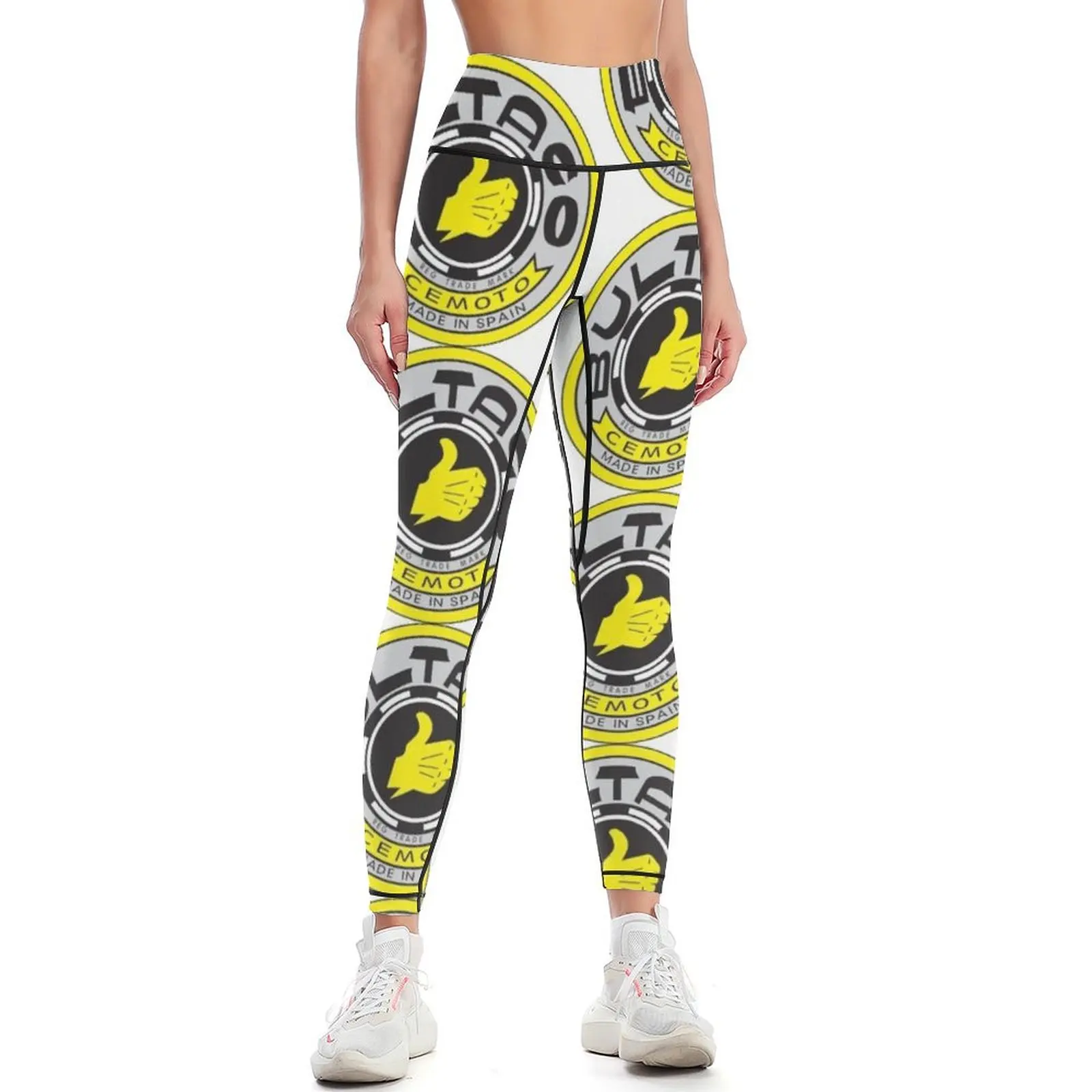

BULTACO LOGO YELLOW Leggings sport pants sporty woman push up Women's high waist for girls Womens Leggings