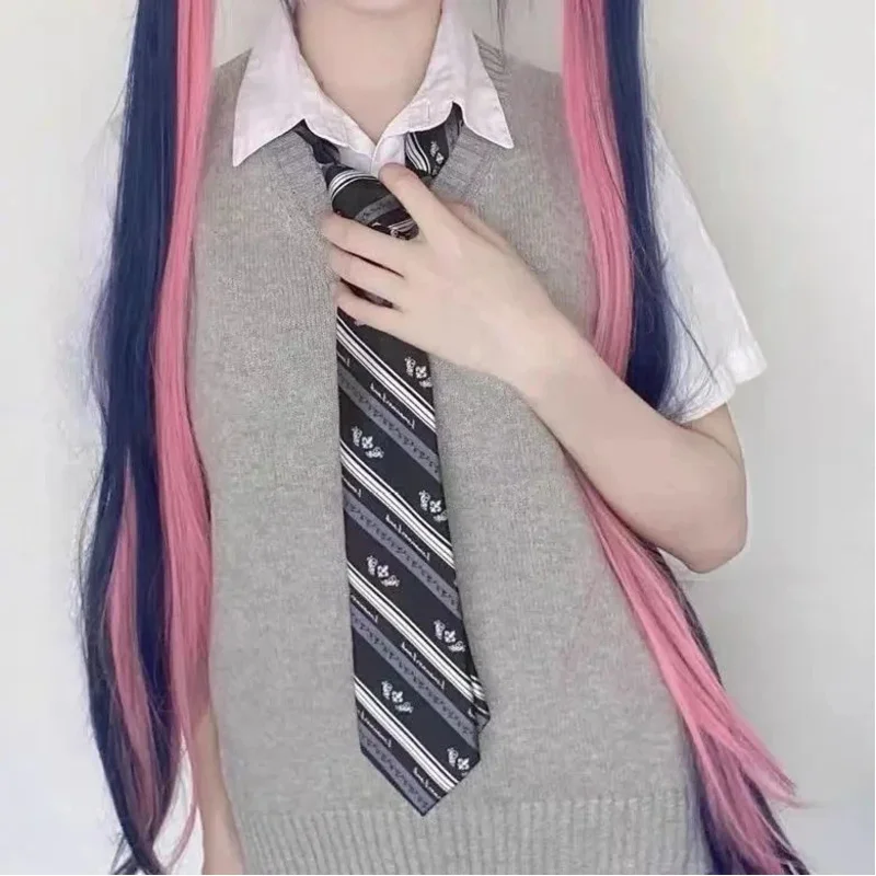 

ss23Panty and with Garterbelt Stocking Anarchy Cosplay blue Pink Fusion Long Straight Heat Resistance Wig