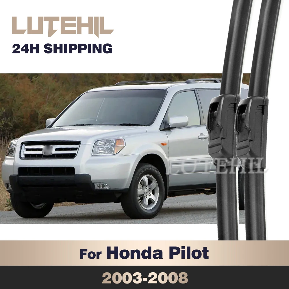 

LUTEHIL Wiper For Honda Pilot MK1 2003-2008 2004 2005 2006 2007 Front Wiper Blades Windshield Windscreen Window Brush 24"+21"