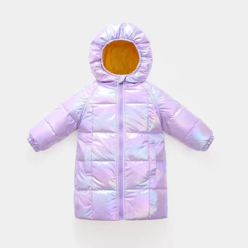 

1-6 Years Girls Boys Long Coat Winter Bright Padded Jacket Kids Down Cotton Thick Warm Outwear Jacket Children Clothing