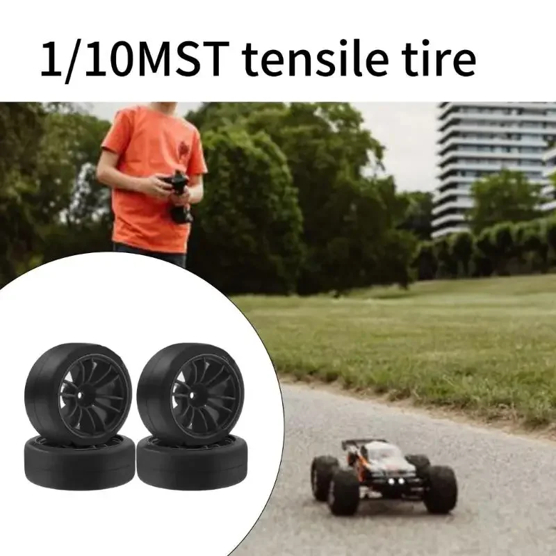 Zestaw 4 opon do zdalnie sterowanych pojazdów gąsienicowych Model samochodu Gumowe opony do kół do akcesoriów do zdalnego 15UB