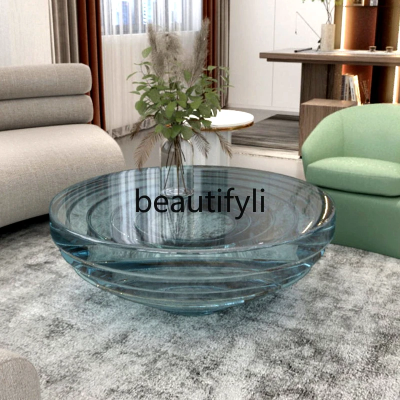 

Resin Creative Coffee Table Modern Minimalist Round Art Model Room Hotel Villa Coffee Table