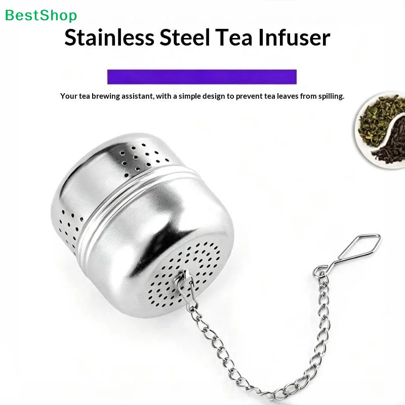 Tea Infuser Tea Filter Cylindrical Shape Fine Mesh Tea Infusers For Loose Tea Retractable Chain Design Tea Strainers For Loose