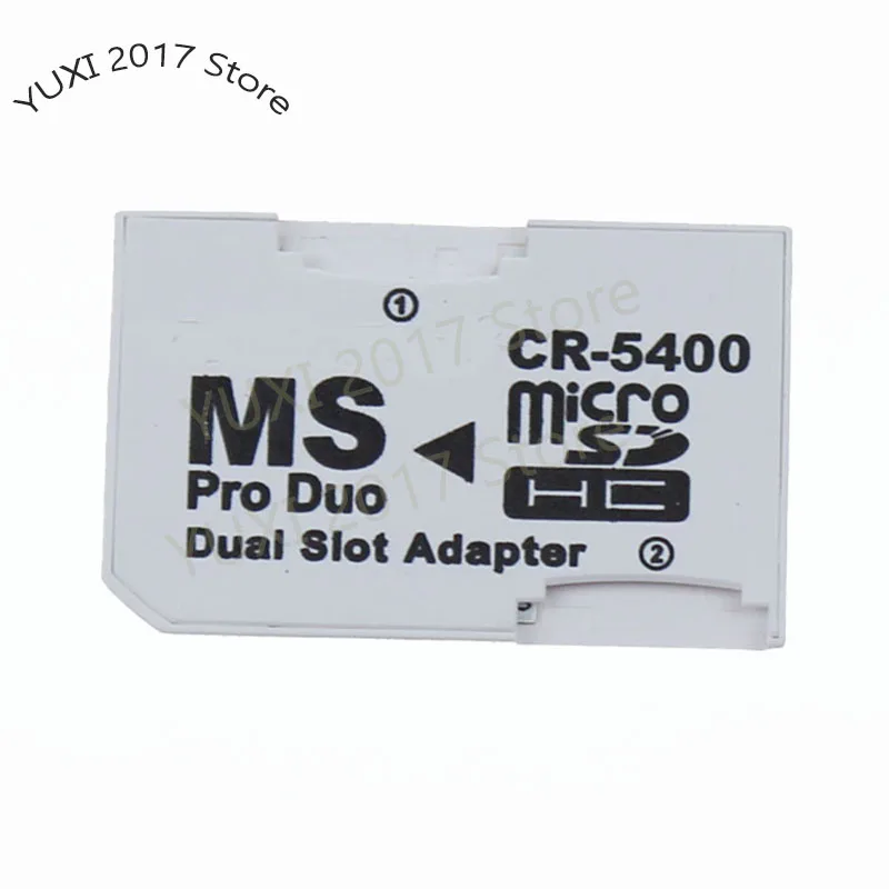 1 قطعة قارئ بطاقات فتحة واحدة ومزدوجة جديد مايكرو SD SDHC TF إلى MS الذاكرة عصا برو الثنائي قارئ لمحول بطاقة PSP #2