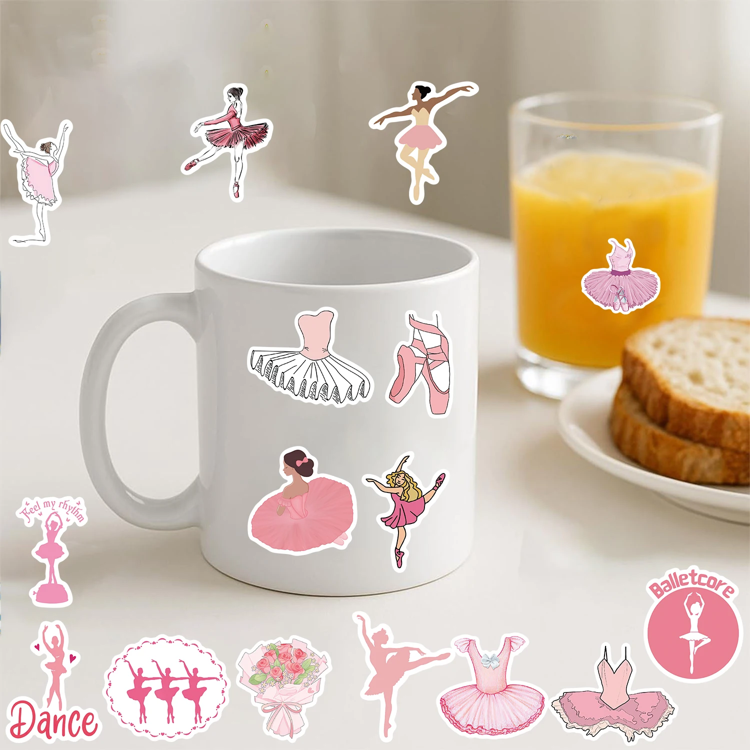 50PCS Ballet Sticker Notebook Motorcycle DIY Luggage Fashion Landscape Creative Stationery Waterproof Bedroom Guitar Stickers