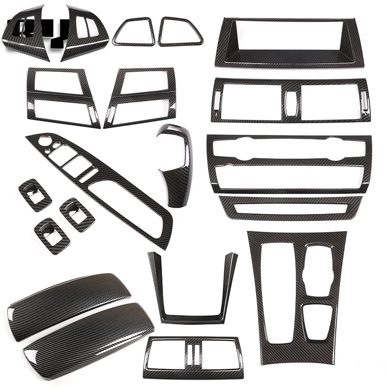 For BMW X5 X6 E70 E71 ABS Carbon Fiber Look Car Interior Cover Trim Panel Decoration Parts