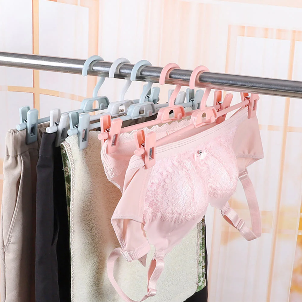 10 قطعة السراويل كليب رف البلاستيك قابل للتعديل قوي السراويل شماعات الملابس تجفيف الرف تخزين المنزلية البلاستيك تخزين شماعات