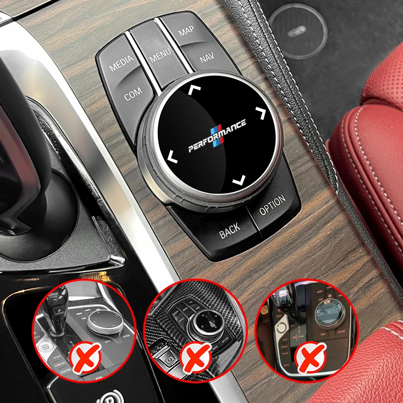 Car Multimedia Button Cover Trim Knob Sticker For BMW Performance X3 X4 X5 X6 X7 Series 3 4 5 F30 F25 G30 G32 F36 F26 F15 G01