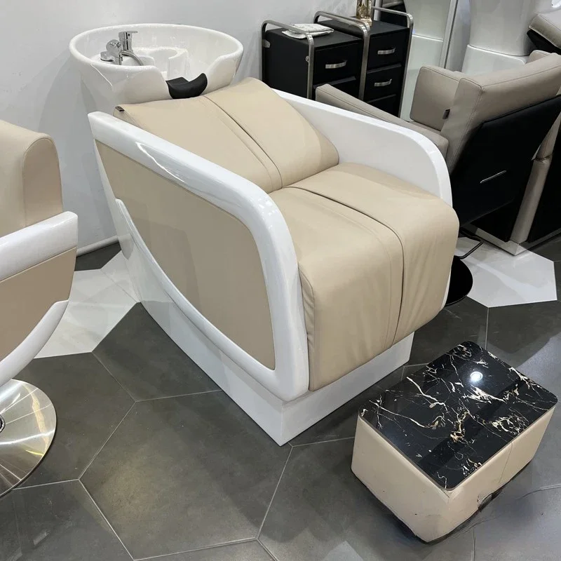 

Ceramic pot hair salon shampoo chair sitting internet famous hair salon bath bed high-end half bedroom