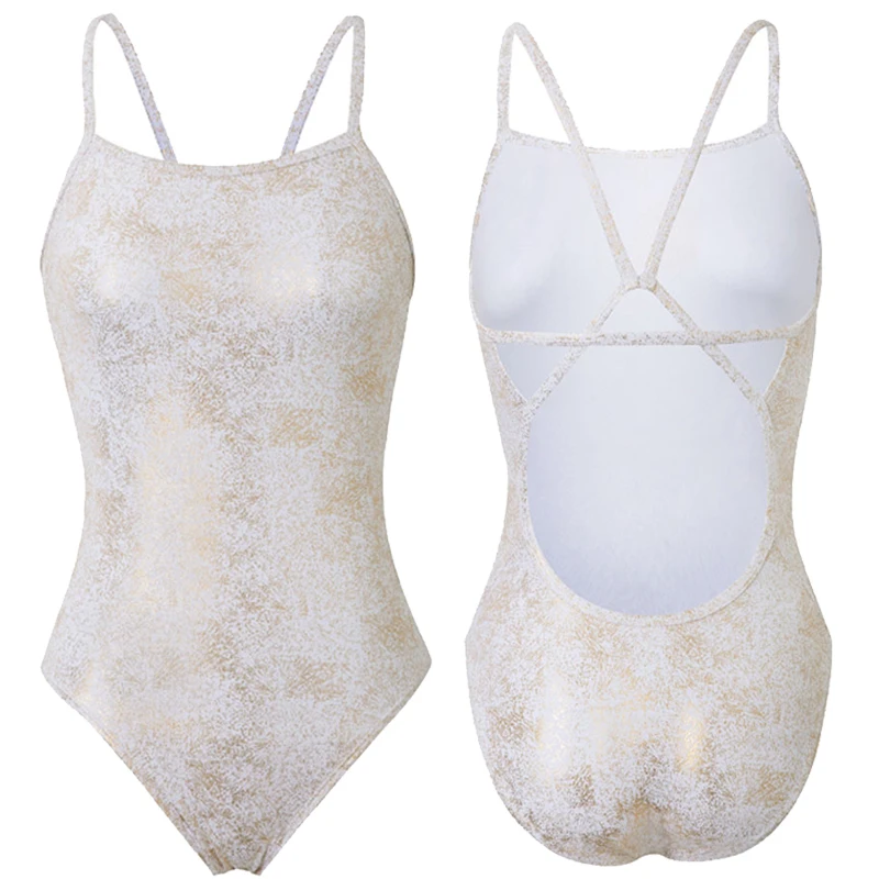 

gloss Golden Flash tight Little goldfish swimsuit Training Sports racing swimming bodysuit