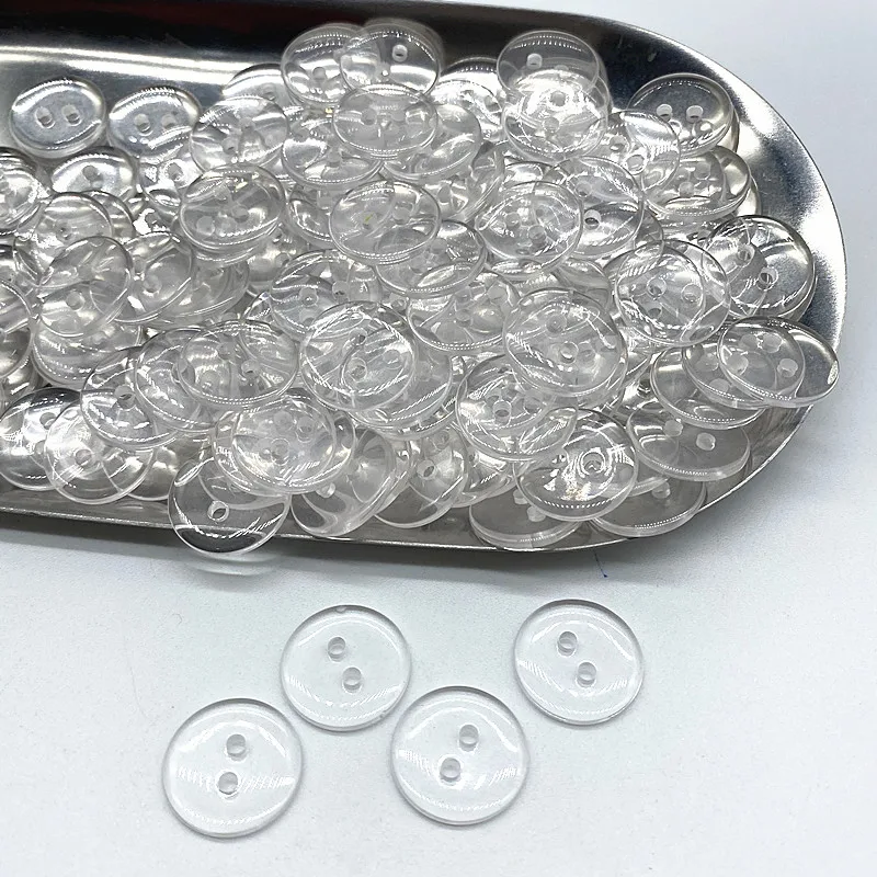 جديد 9--25 مللي متر اثنين من الثقوب أزرار صغيرة شفافة دعوى وسادة زر الخبز أزرار الخياطة الراتنج المستديرة Diy بها بنفسك سكرابوكينغ #1