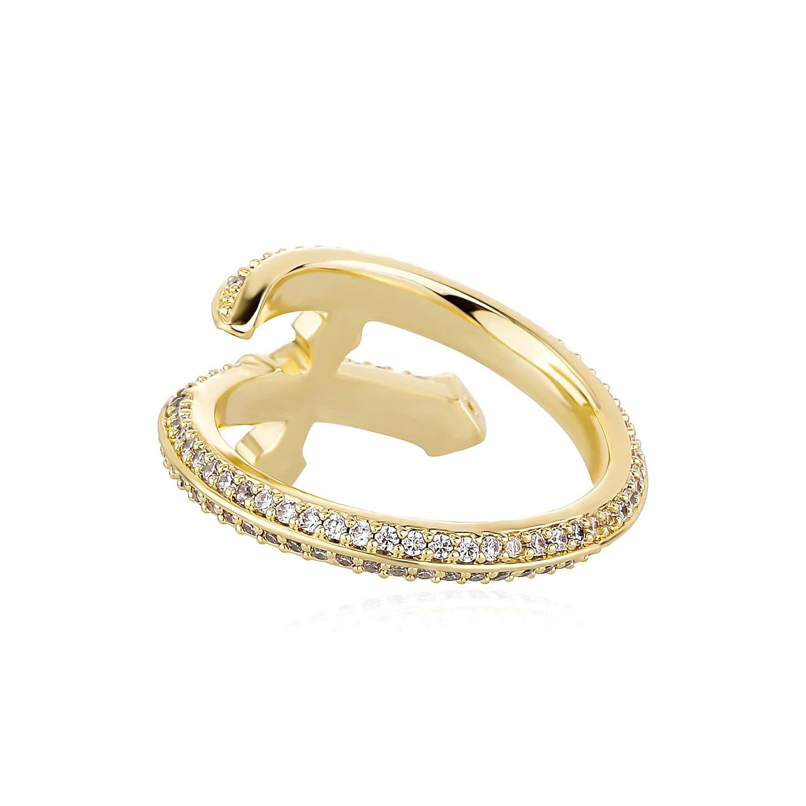 Size7-10 الهيب هوب مايكرو معبد AAA زركون بلينغ مثلج خارج سيف العدالة الدائري للرجال مغني الراب مجوهرات هدايا