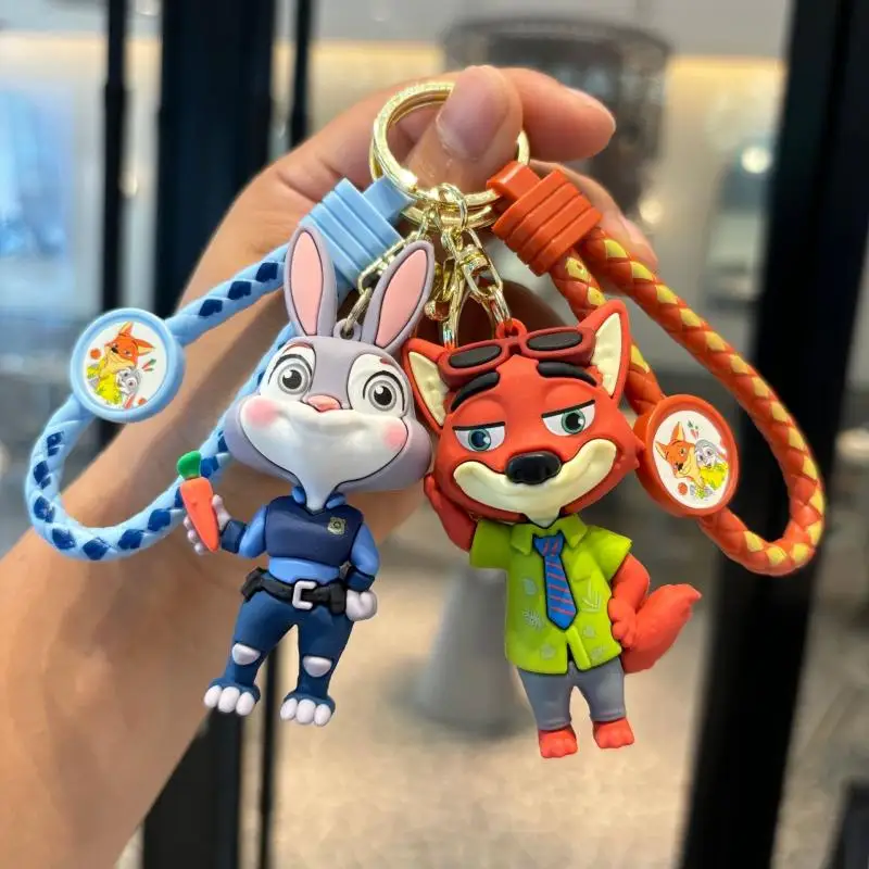 Kawaii Disney Zootopia Cartoon Judy Hopps Backpack Pendant Cute Nick Wilde Sloth Keychain Couple Decoration Friend Birthday Gift