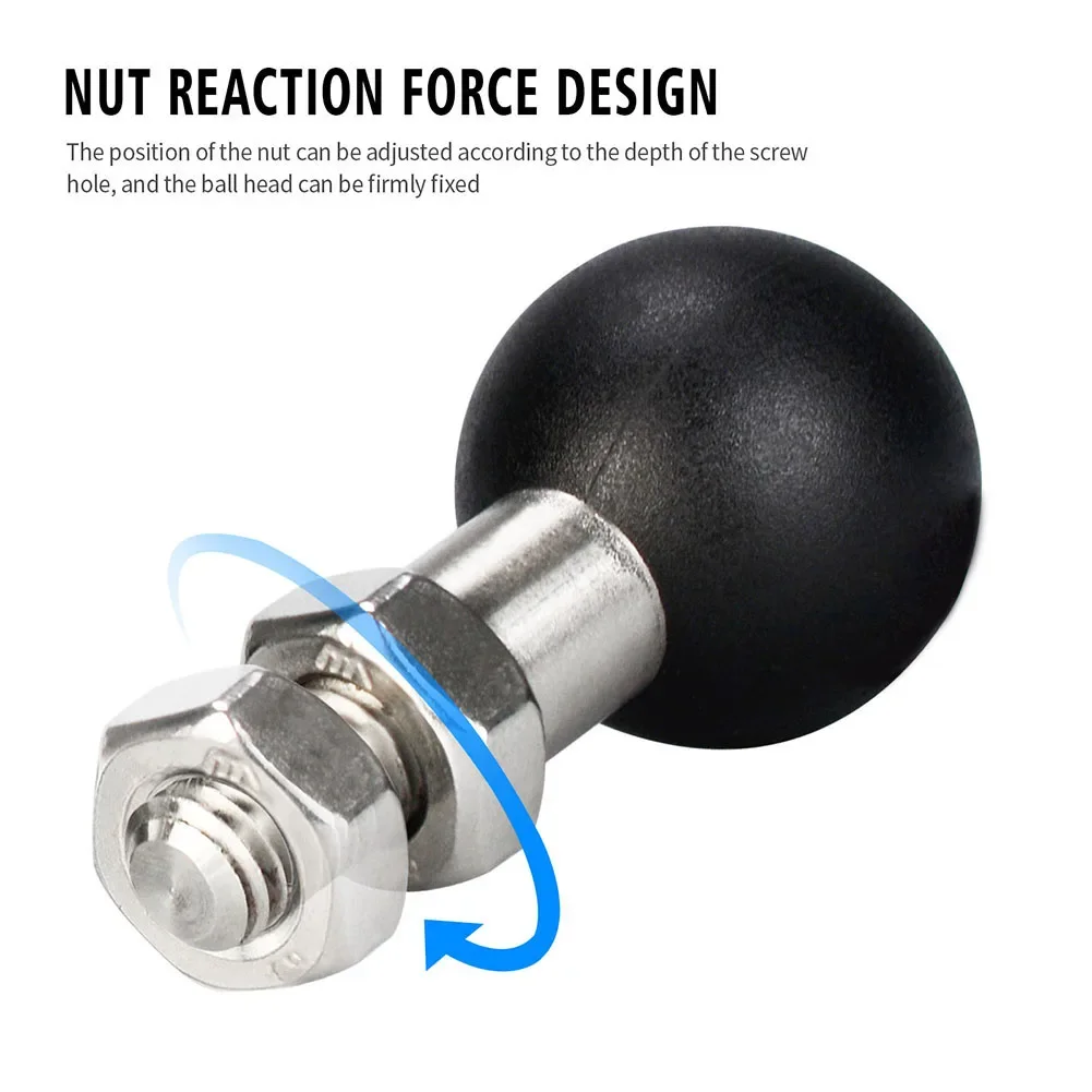 25mm Mounts Mirror Seat Ball Head M10 M8 Screw Ball Head Mount Adapter M8 M10x1.25 Male Thread Mount for Motorcycle Phone Holder