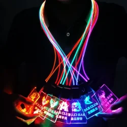 Customized.product.USB rechargeable New Hot Selling Customized LOGO Colorful Badge ID  Card Holder Glowing LED Lanyard