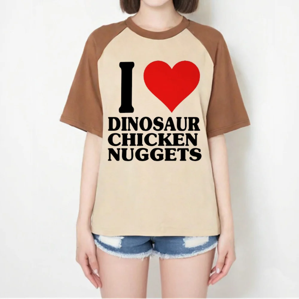 i Love Dinosaur Chicken Nuggets tshirt girl University korean clothes streetwear t shirt anime Classic Vintage Digital Y2k