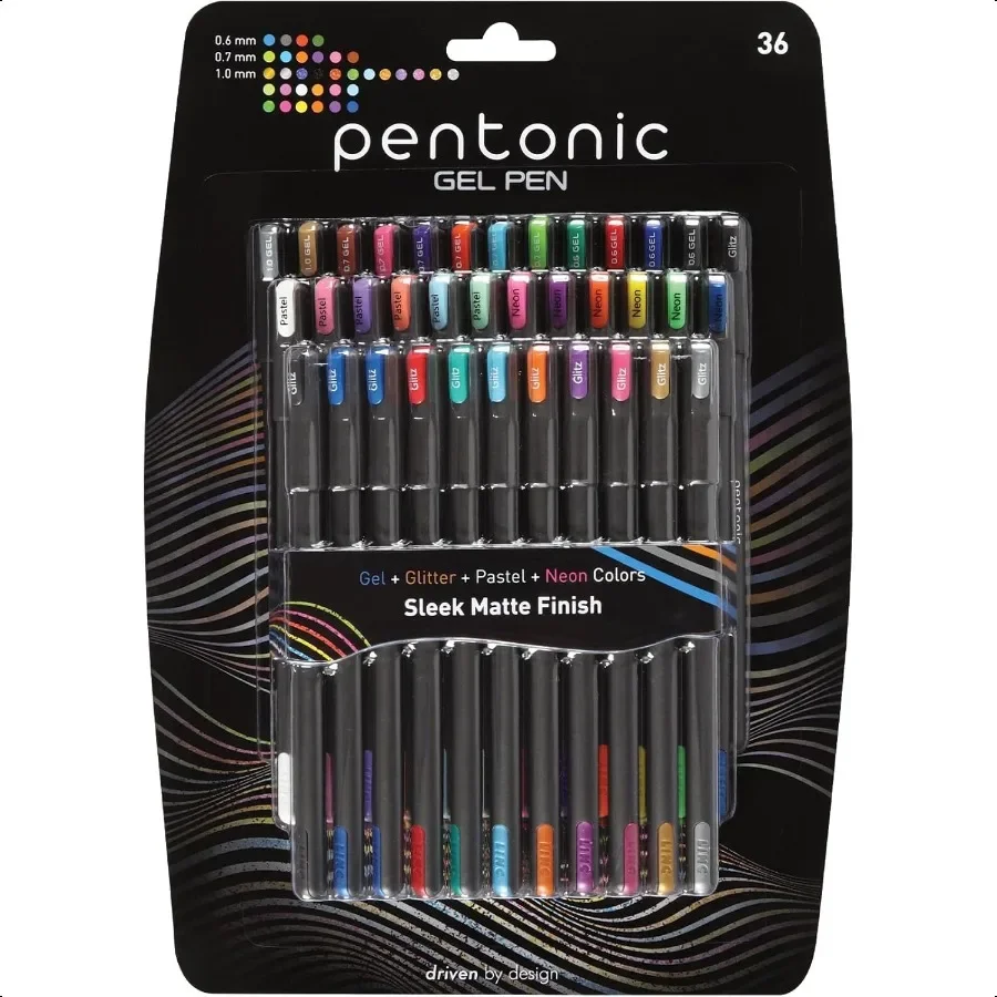 

Гелевые ручки 36 шт., 36 разных цветов, разные цвета, неоновая пастельная блестящая средняя тонкая точка, гладкое письмо для ведения журнала (100235