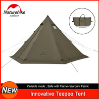 Naturehike Camping Tent Pasture Fire Octagonal New Pyramid Tent Indian Style Glamping Teepee with A Chimney Hole for Cooking Out