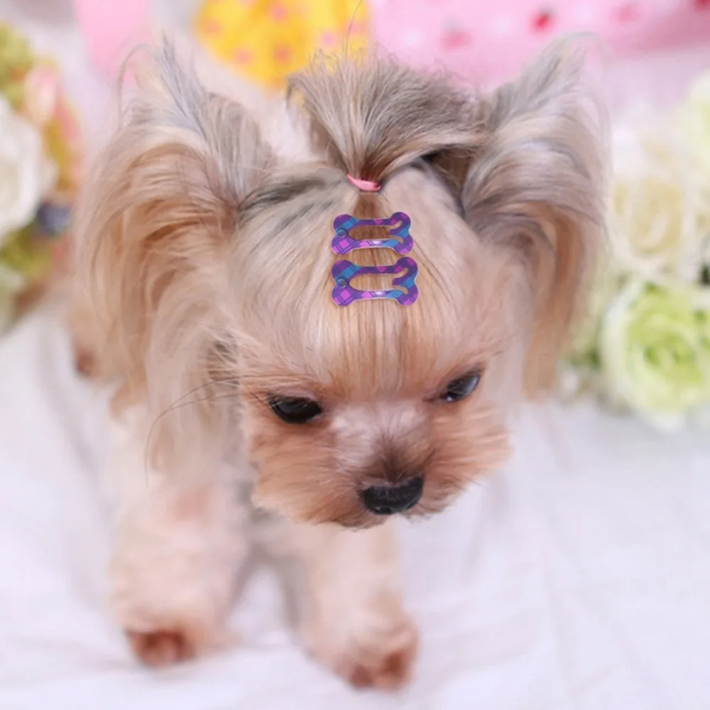 

Portable 10pcs Mini Bone Shape Cute Pet Hair Accessories Dog Hairpin Pet Headwear Hair Clip