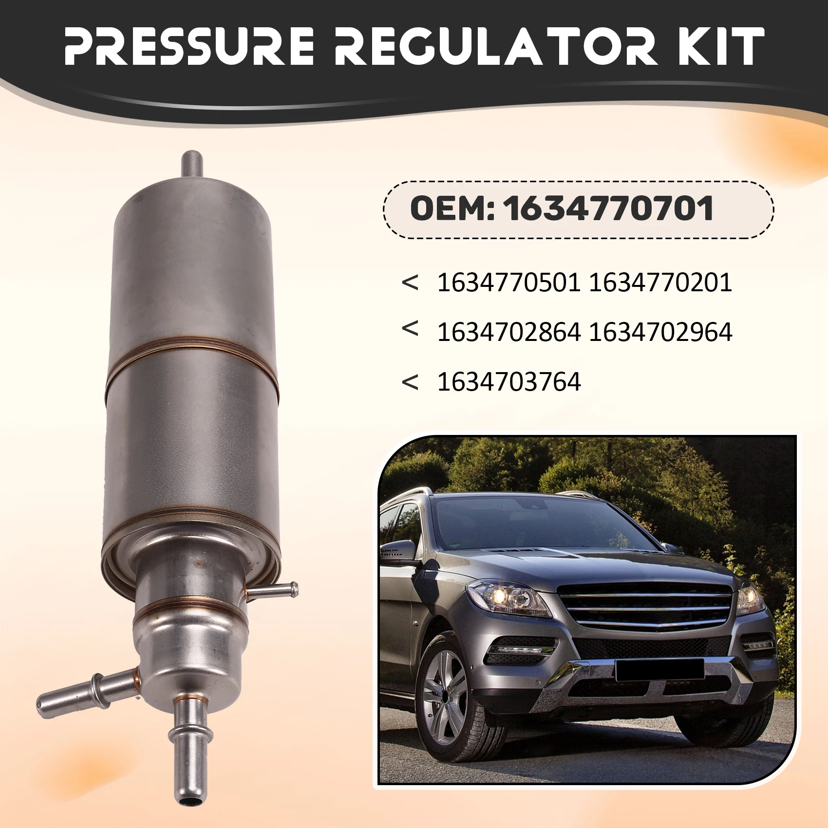 

Car Pressure Regulator For Mercedes-Benz W163 ML320 ML430 ML55 AMG V6 V8 1998-2005 1634770501 1634770201 1634702864