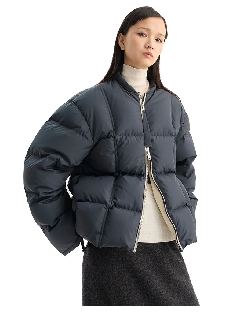 2026 Winter Short Puffer Jacket for Women, Petite Coat, White Duck Down, Thickened for Warmth