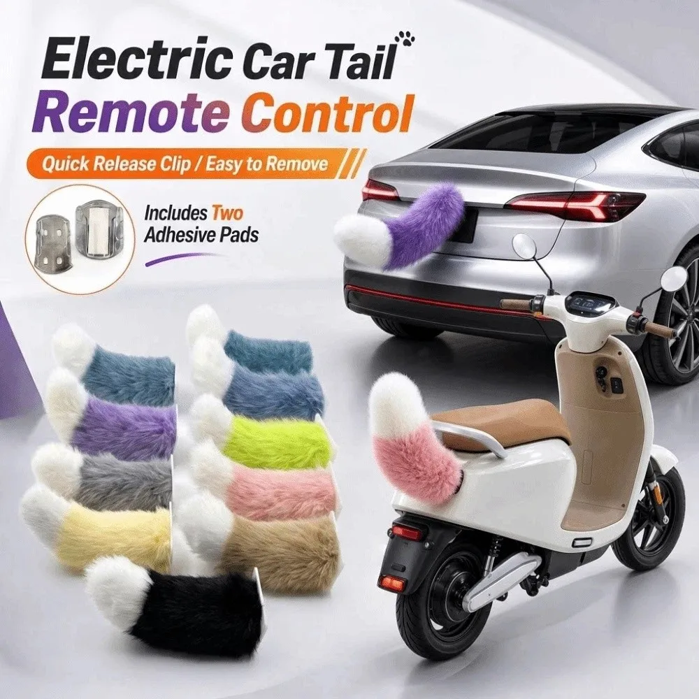 Fluffy Remote Control Electric Bicycle Tail Rechargeable Versatile Car Electric Wagging Tail Self-adhesive Realistic