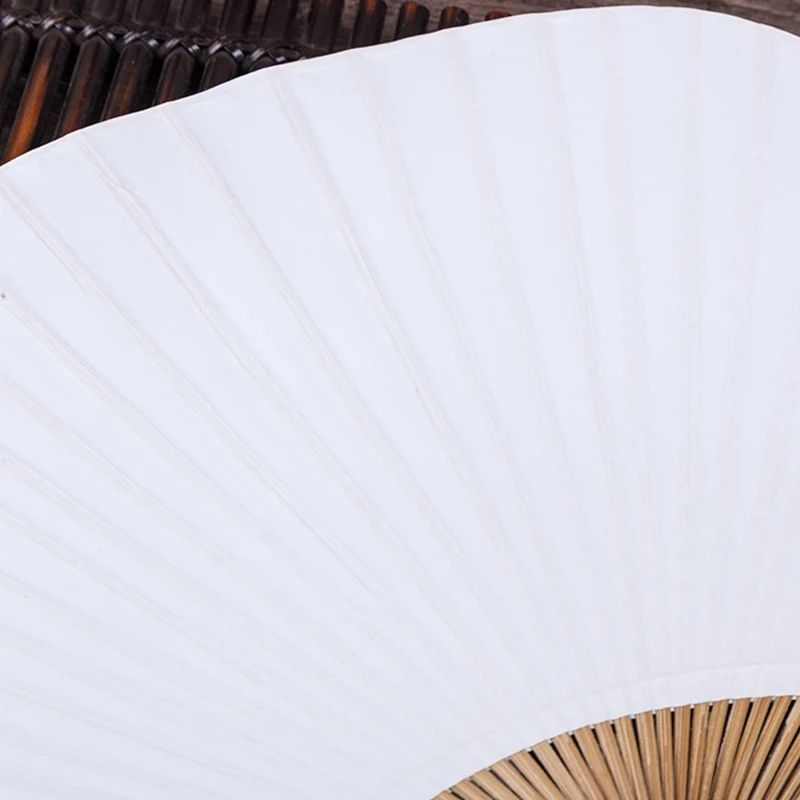 Painting Blank Pure White Paper Fan Pure White Bamboo Fan Calligraphy Round Fan Creative Art DIY Product For Wedding Decor
