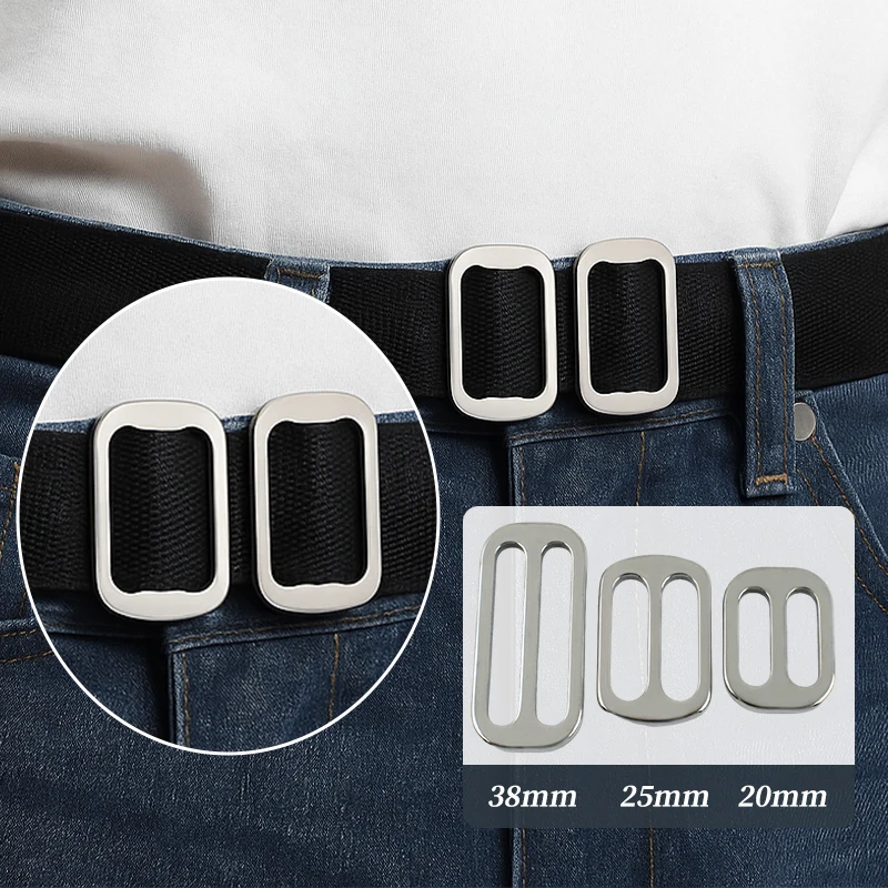

2-10Pcs 20-38mm Stainless Steel Ring Belt Bag Adjuster Buckles Handbag Strap Tri-Glide Slider Clasp Webbing Buckle Accessories
