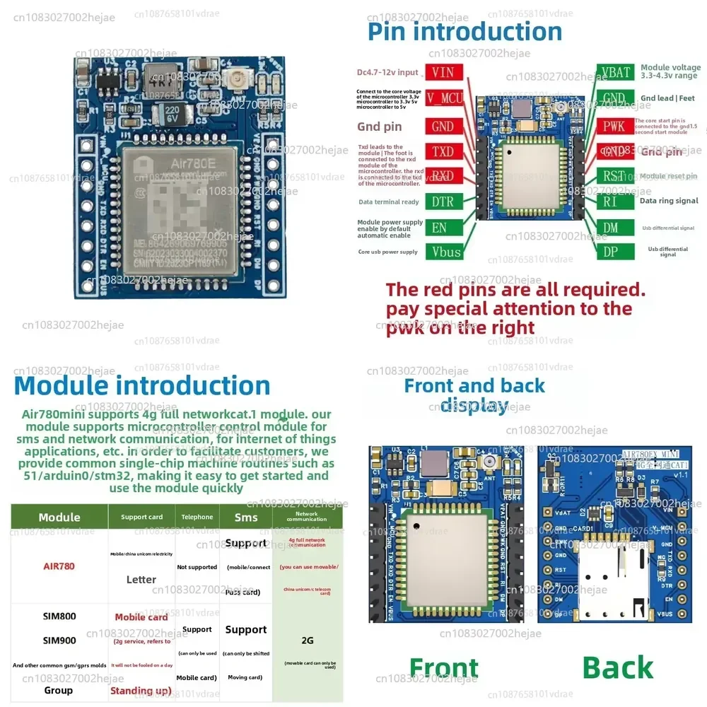 4G GSM/GPRS модуль Air780 для всех сетей, IoT-платформа Eonenet, MQTT, совместим с Arduino