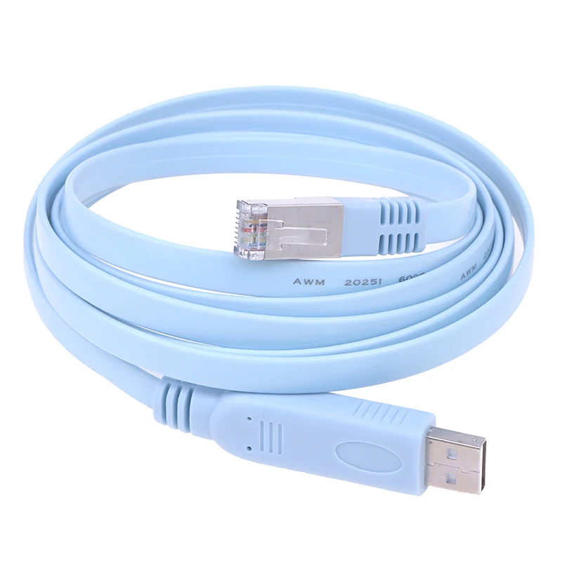B*1PCS PVC 1.8M USB To RJ45 USB To RS232 Serial To RJ45 CAT5 Console Adapter Cable Cord For  Routers New