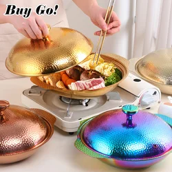 Kitchen Stainless Steel Seafood Rice Pot Home Cooking Paella Pan Picnic Snack Plates Cookware Saucepan Dry Pots with Handle
