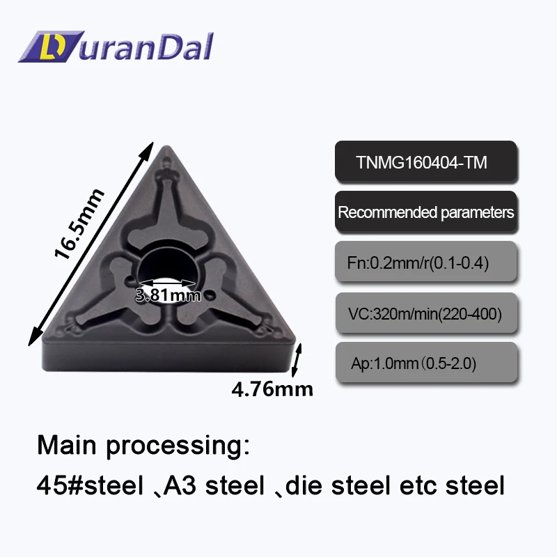 Free Shipping CNC Indexable Carbide Inserts TNMG160404 160408 TM for Lathe Machining Steel Finishing Durable CVD Coating 10 PCS