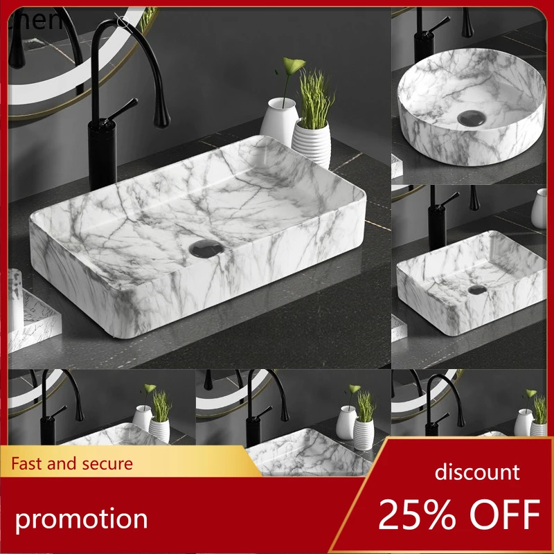 

ZML Countertop Basin Bathroom Household Countertop Wash Basin Balcony Handwashing Basin Marble