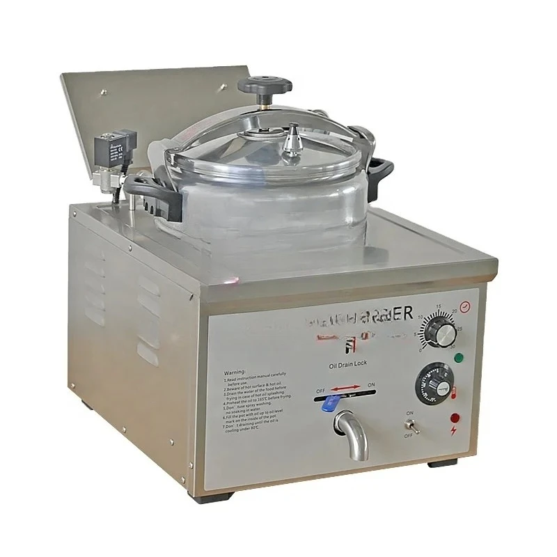 

Commercial Electric Desktop Small 16L Pressure Fried Chicken Furnace Single Cylinder High Pressure Frying Boiler Stew Po