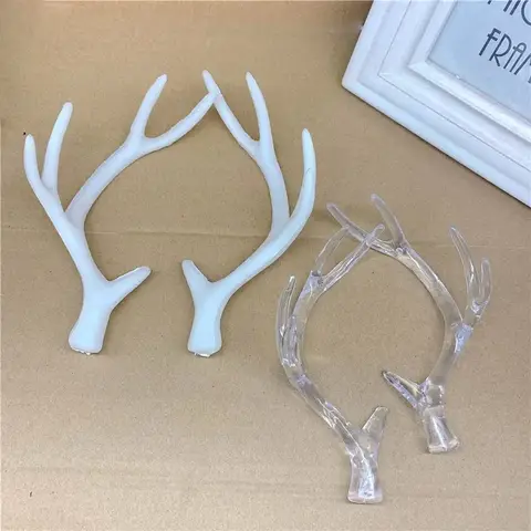 10 çift Beyaz Simülasyon Geyik Boynuzları Hayvanlar Boynuz Kulak Parti Dekorasyon DIY Aksesuarları Kafa Bandı navidad Düğün Festivali