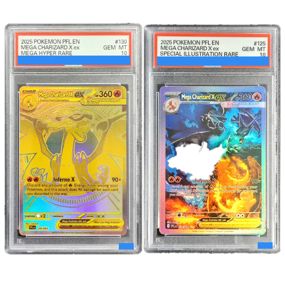 

DIY POKEMON PFL английские PHANTASMAL FLAMES 130/094 125/094 MEGA CHARIZARD X EX GEM MT 10, коллекция PTCG, подарочные коллекционные карты