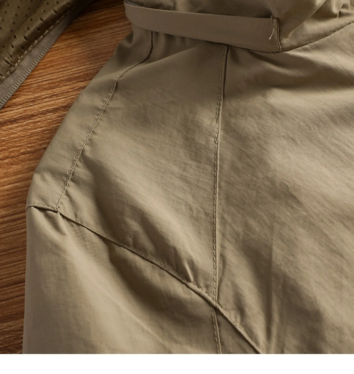 Neue wasserdichte Kapuzenjacken für Herren, lässig, winddicht, Herbst, leicht, mit mehreren Taschen, Wandern, Windjacke, abnehmbare Hutjacke – Detail 8