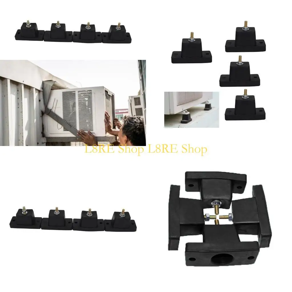 L8RE 4 Pieces Air Conditioning Support Damper Pads TPU Rubber Noise Cancelling Stabilizers Outdoor Bracket for Exterior Units