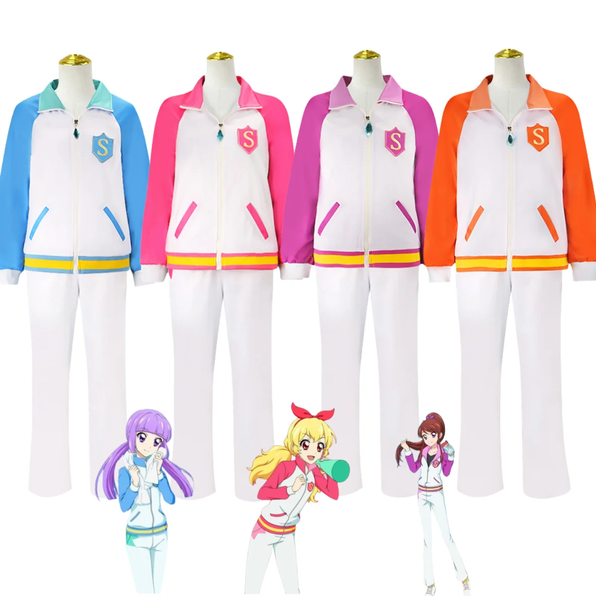 

Anime Aikatsu STARS Nijino Yume Nanakura Koharu Sakuraba Rola Cosplay Costume First Quarter Woman Campus Sportswear Suit