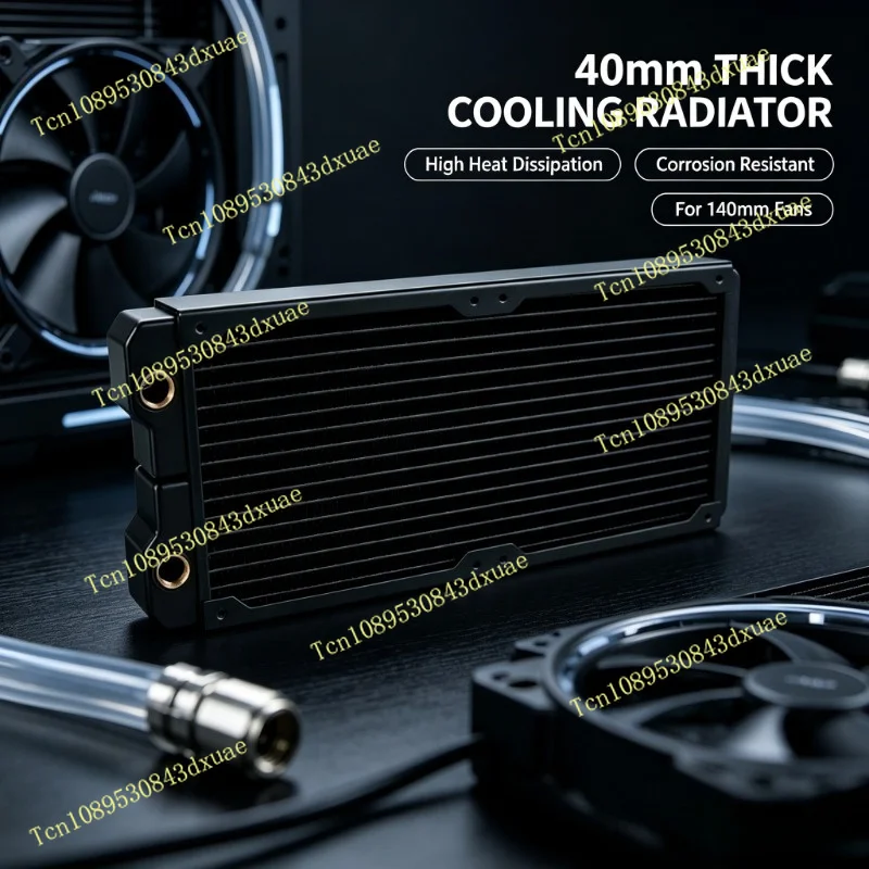 280mm 40MM Thick Copper Radiator - High-Efficiency Cooling Heat Exchanger for DIY Custom Loop PC Water Cooling