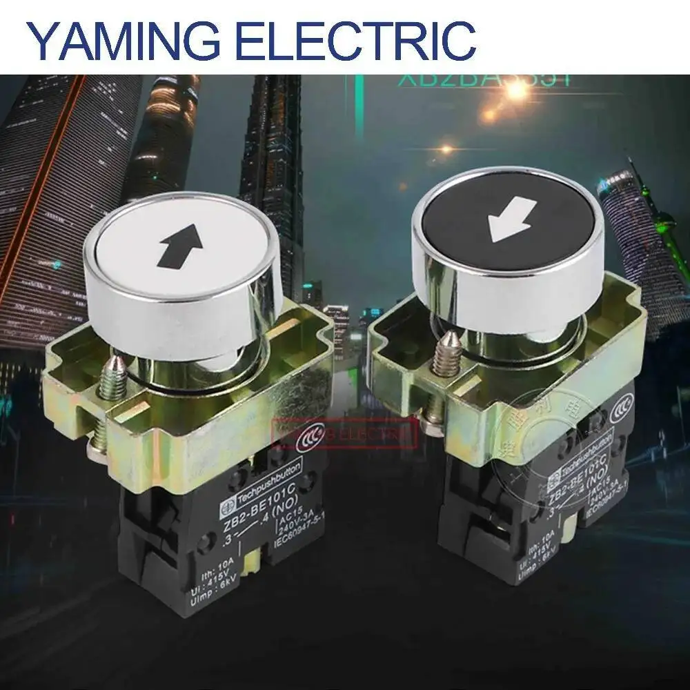 P240 символ мгновенный мини-переключатели 22 мм 10A 1NO Пуск смыва кнопочный переключатель черный/белый стрелы XB2-BA3341 3351