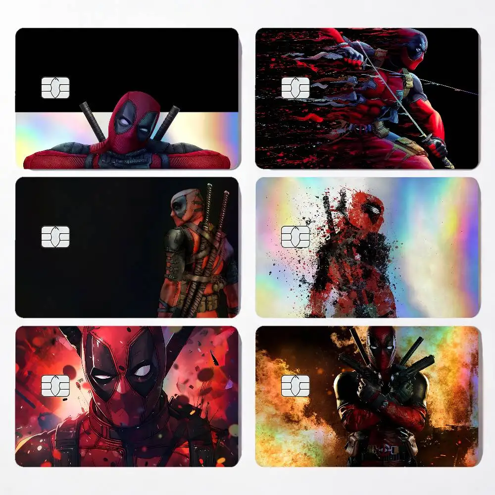 D-DeadpoolS Cool Card Skin Sticker For Debit Credit Card Laser Reflective
