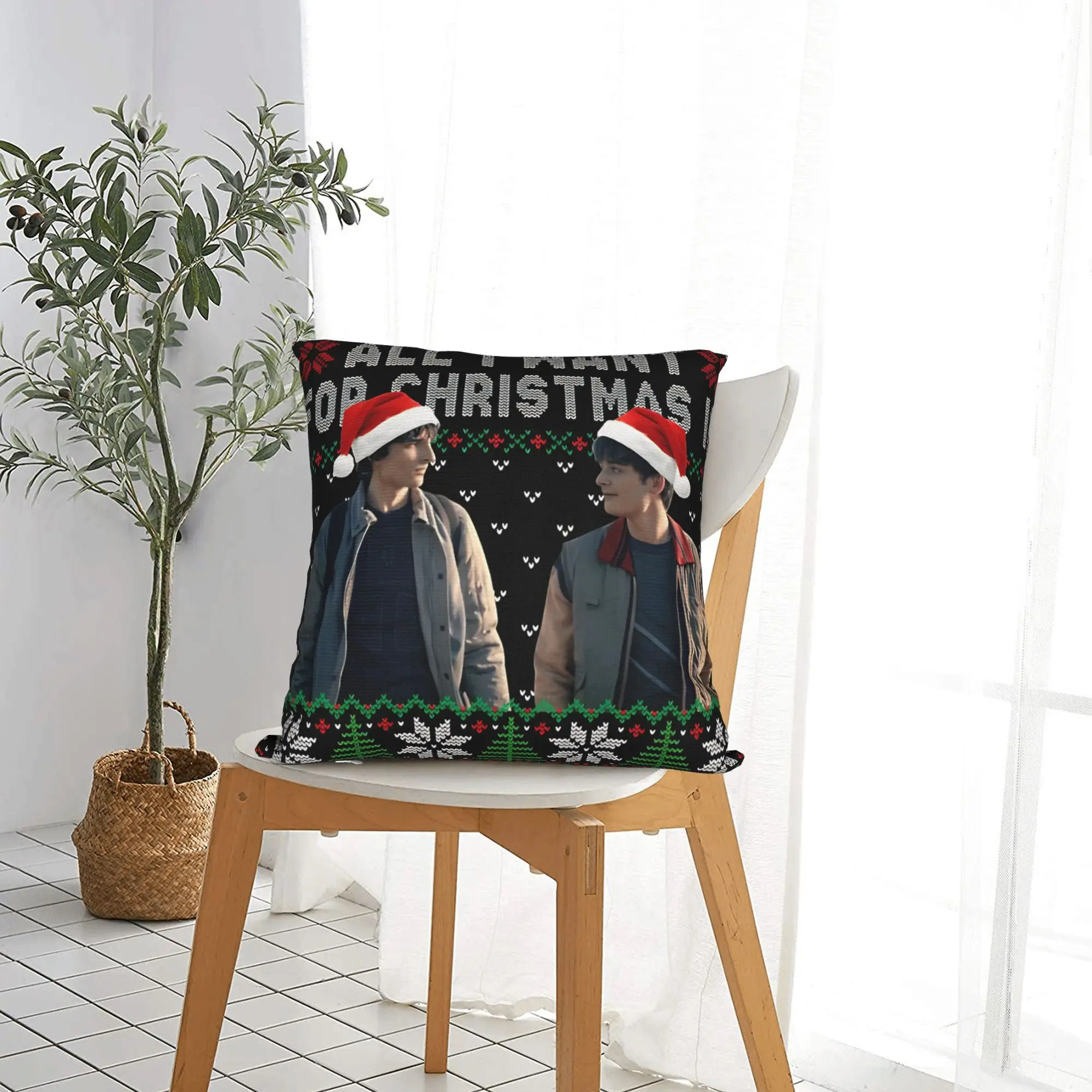 All I Want For Christmas Is Byler Endgame  Finns Wolfhards   Throw Pillow Cover Cushions for Sofa  Funny Pillowcover Home Decor