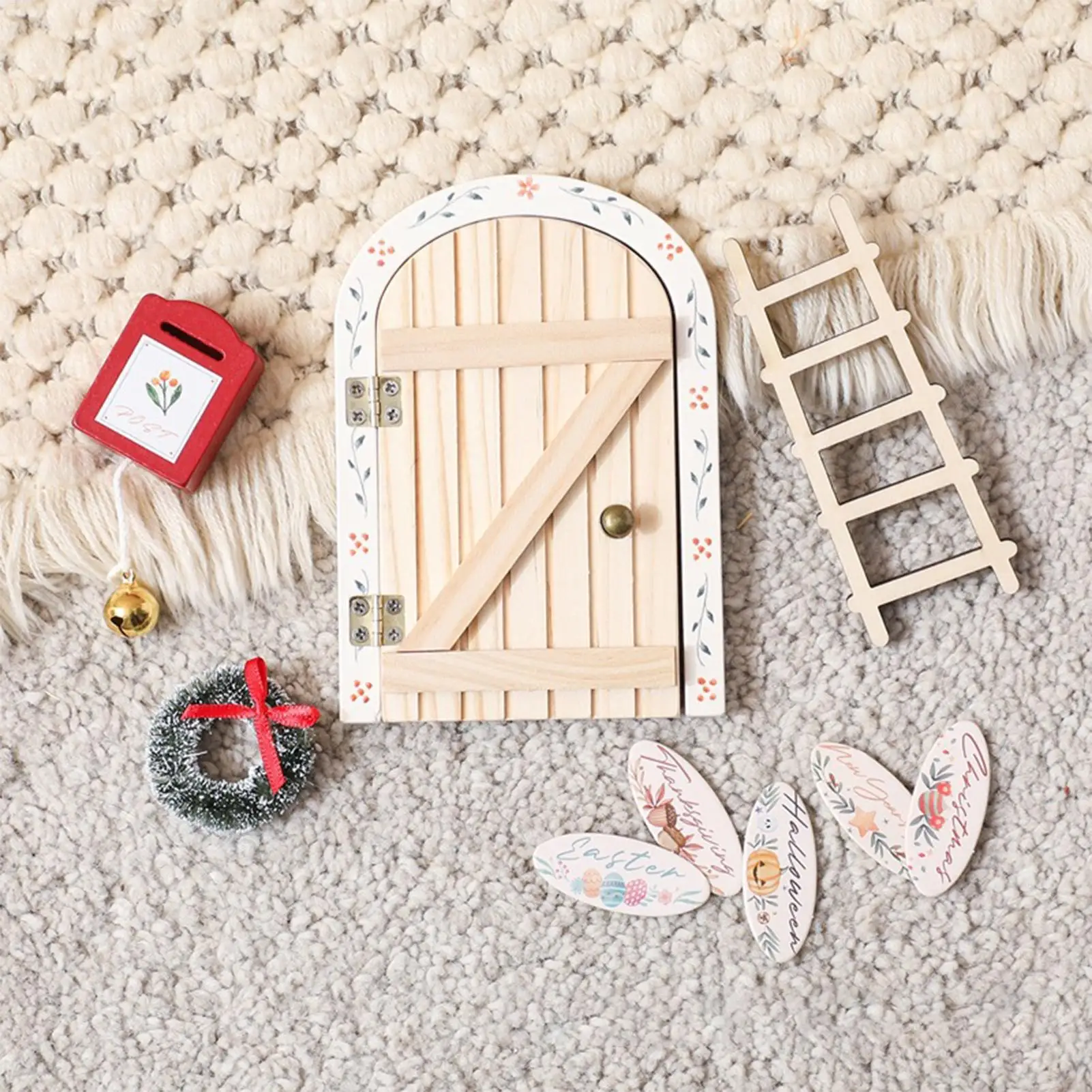 

Комплект дверей феи, Рождественская фея, домашний декор, маленький садовый орнамент, комплект кукольного домика для игровой комнаты, гостиной, классной комнаты, полки для стола