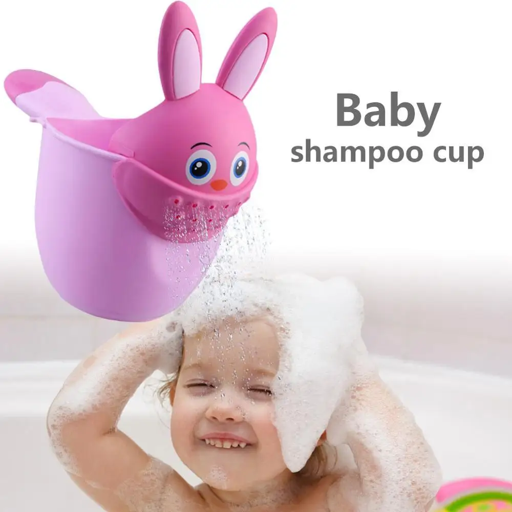 Cute Cartoon Baby Bath Caps Toddle Shampoo Cup Children Bathing Bailer Baby Shower Spoons Child Washing Hair Cup Kids Bath Tool