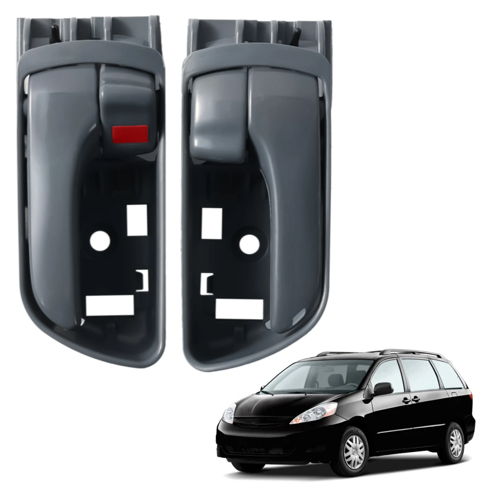

2X Gray Inside Interior Door Handle For Toyota Sienna 2004 2005 2006 2007 2008 2009 2010 Replace 69206-AE010 FL 69205-AE010 FR