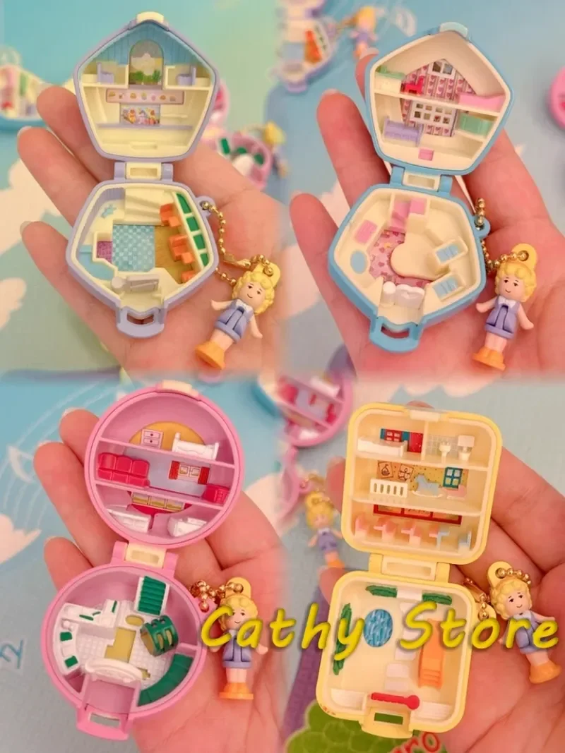 Auf Lager Polly Pocket Treasure Box Charm Nachdruck Action Figur Modell Nette Pendent Desktop Decoratoion Sammlung Spielzeug Geschenk