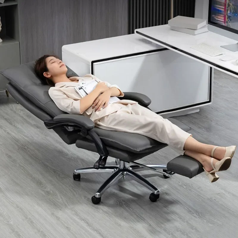 Zmeeting cadeira confortável nordic relaxamento poltrona encosto giratória luxo computador couro única pessoa chiffon cadeiras pino de plástico