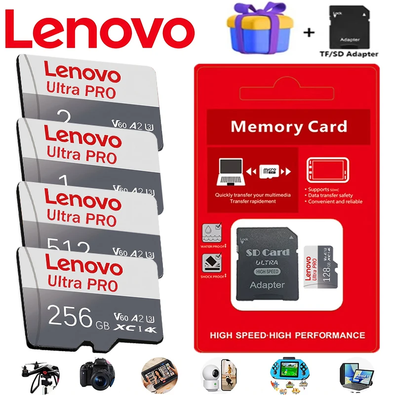 الأصلي لينوفو SD 1 تيرا بايت مايكرو TF بطاقة SD صغيرة 256 جيجابايت 512 جيجابايت 128 جيجابايت 64 جيجابايت TF بطاقة ذاكرة فلاش للهاتف/الكمبيوتر/الكاميرا دروبشيبينغ